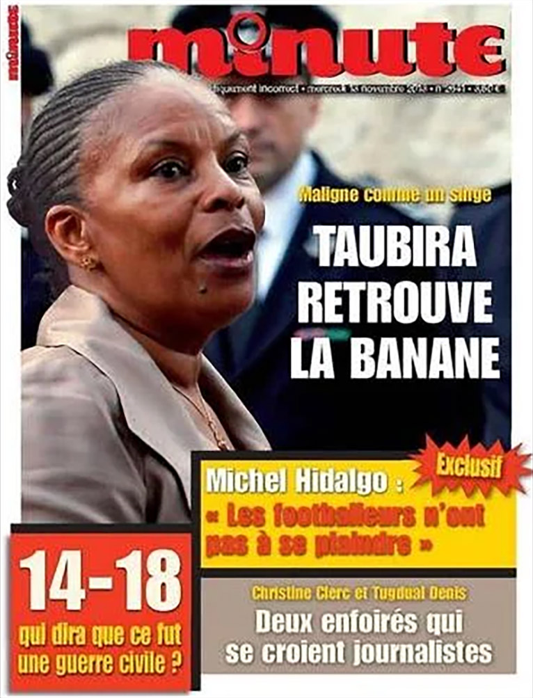 Maligne comme un singe, Taubira retrouve la banane.