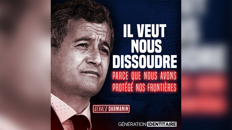 Une pétition pour soutenir Génération Identitaire face à Gérald Darmanin