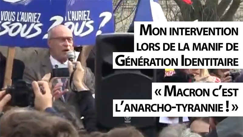 Discours de Jean-Yves Le Gallou à la manifestation de soutien à Génération Identitaire