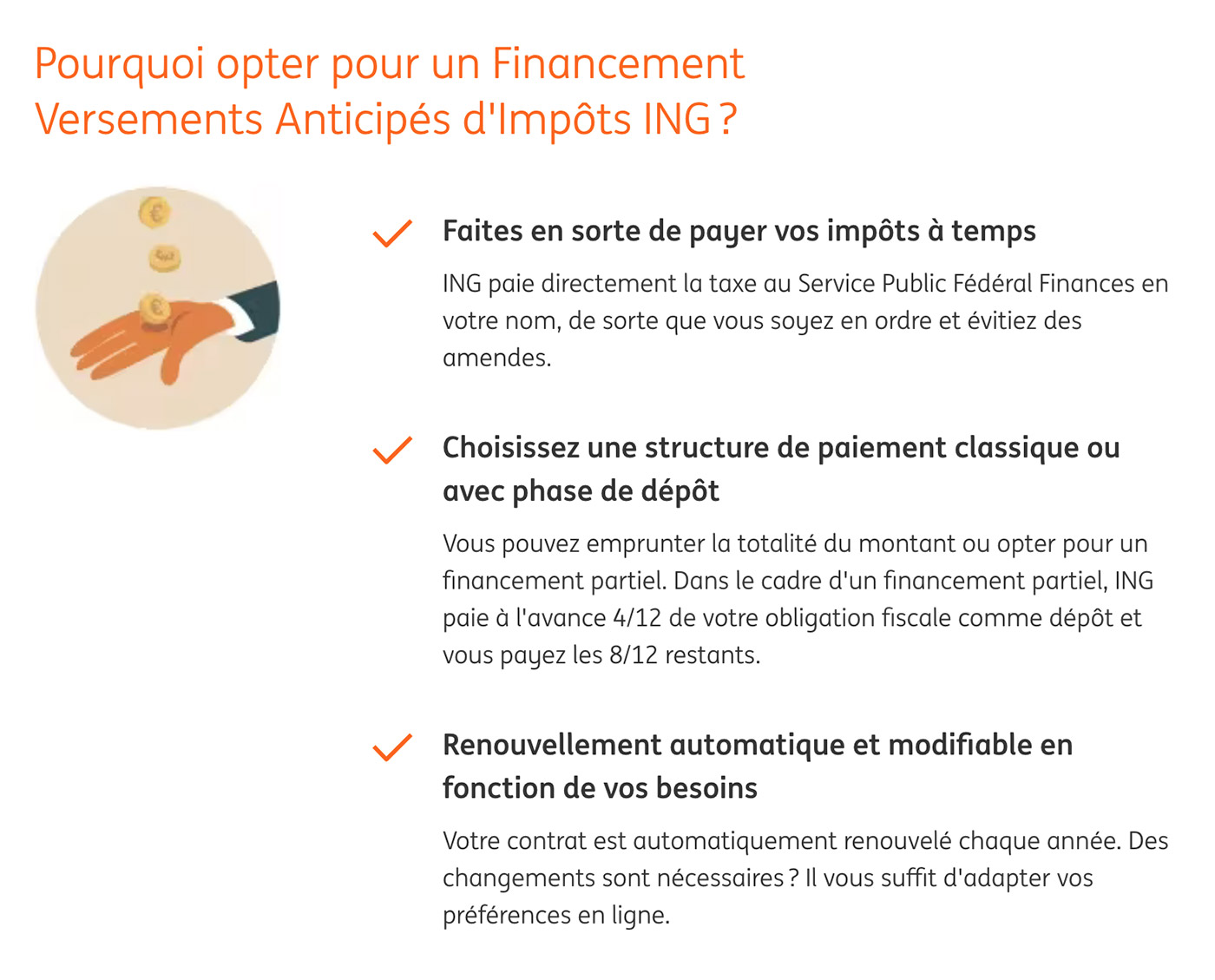 S'endetter auprès d'une banque pour payer ses impôts à temps... Capture d'écran ING Belgium.