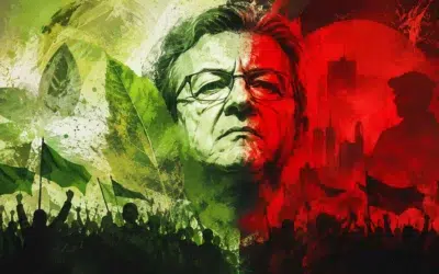 Mélenchon : deux nuances de vert et de rouge