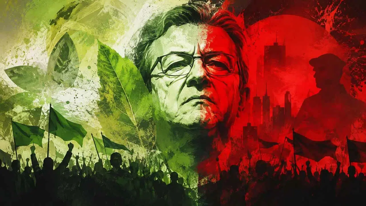 Mélenchon : deux nuances de vert et de rouge